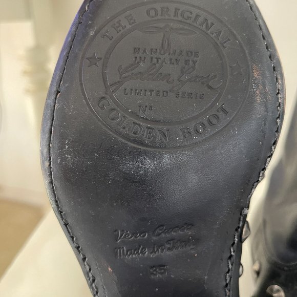 Golden Goose Black Leather Studded Boots Size 35 (NWOB) - Picture 3 of 8